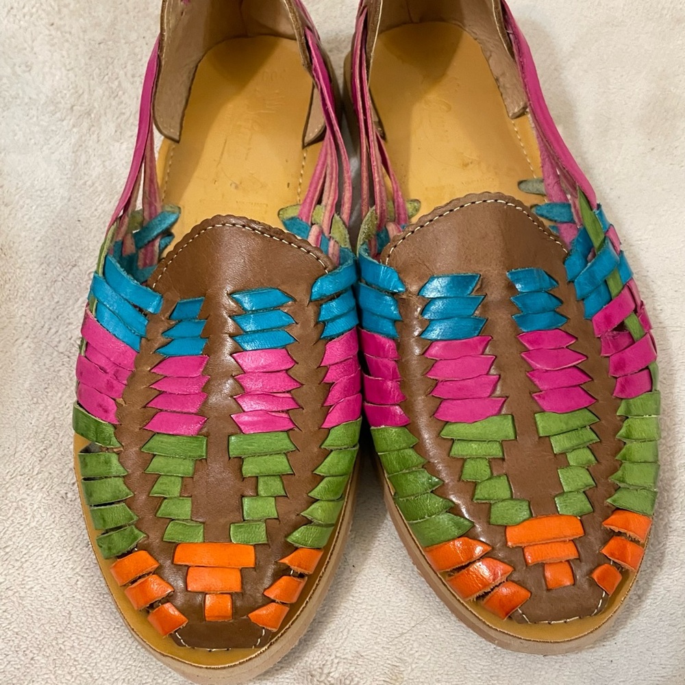 Leather slip on shoes